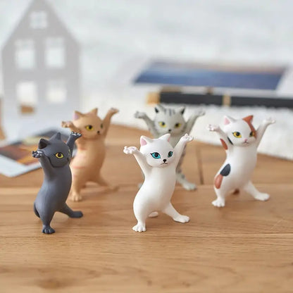 5pcs Funny Cat Ornaments & Pen Holders for Home Decor