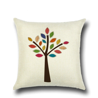Stylish Cartoon Floral Tree Pillowcase for Home Decor