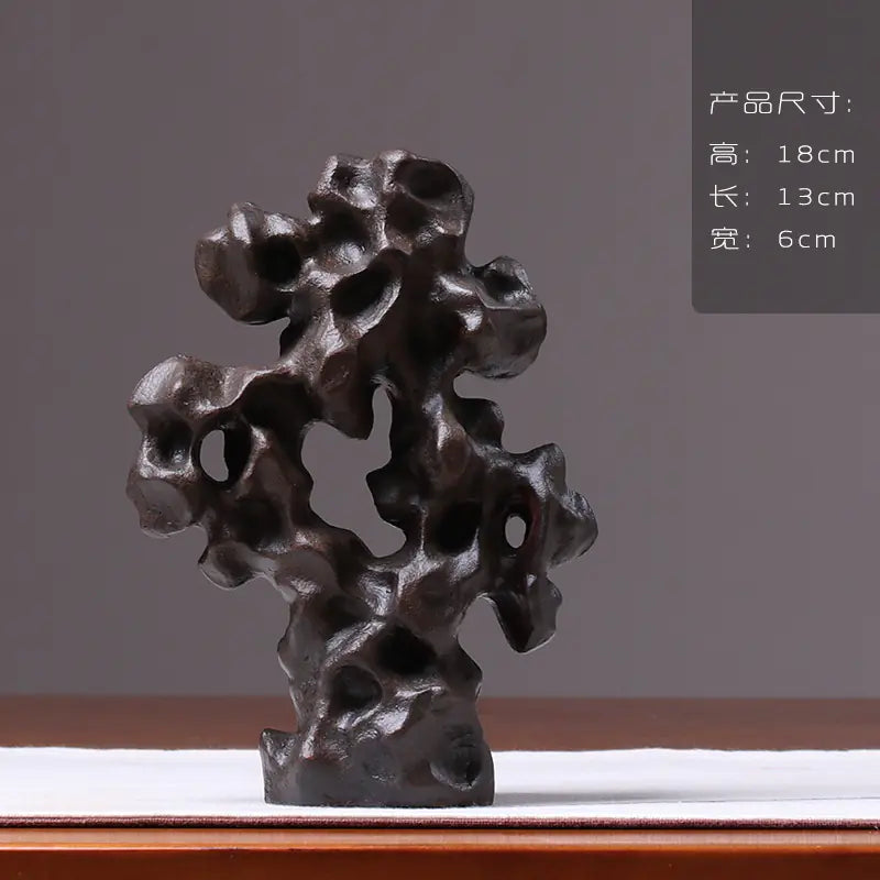 Zen Style Ceramic Taihu Stone Art Desk Decor Piece