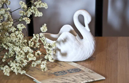 White Swan Ceramic Decor and Flower Pot