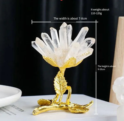 Natural White Crystal Cluster Flower Home Decor Piece