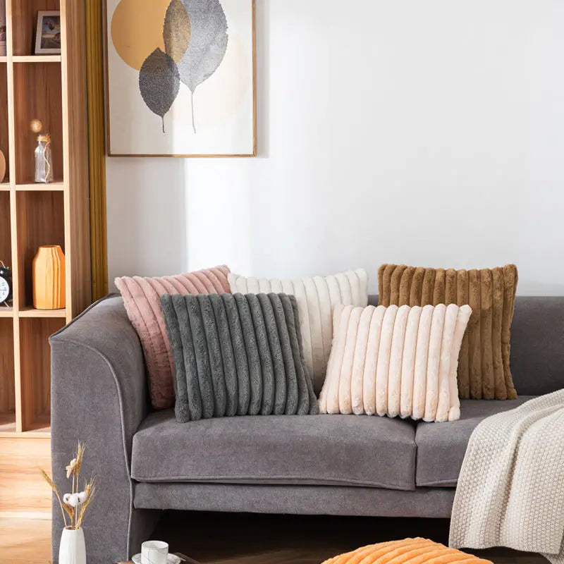 Rabbit Fur Synthetic Pillowcase for Home Decor