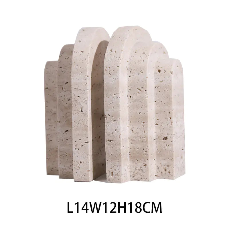 Nordic Style Natural Yellow Stone Bookends for Home Decor