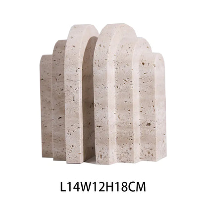 Nordic Style Natural Yellow Stone Bookends for Home Decor