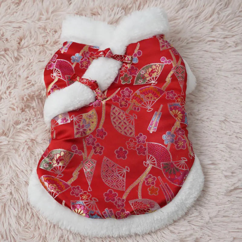 Thick Cotton Pet Clothes for New Year Warmth