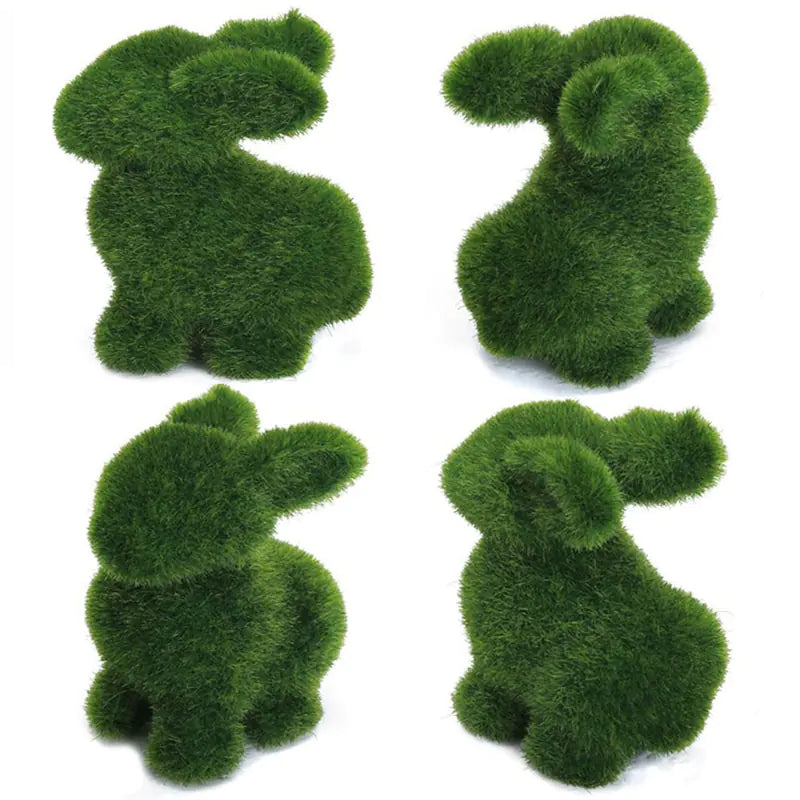 Handmade Artificial Turf Easter Bunny Home Decor Ornament