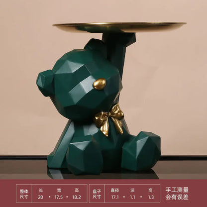 Nordic Bear Key Storage Tray for Home Entry Decor