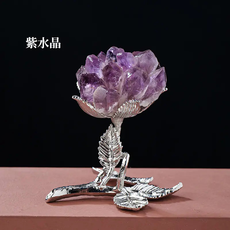 Natural White Crystal Cluster Flower Home Decor Piece