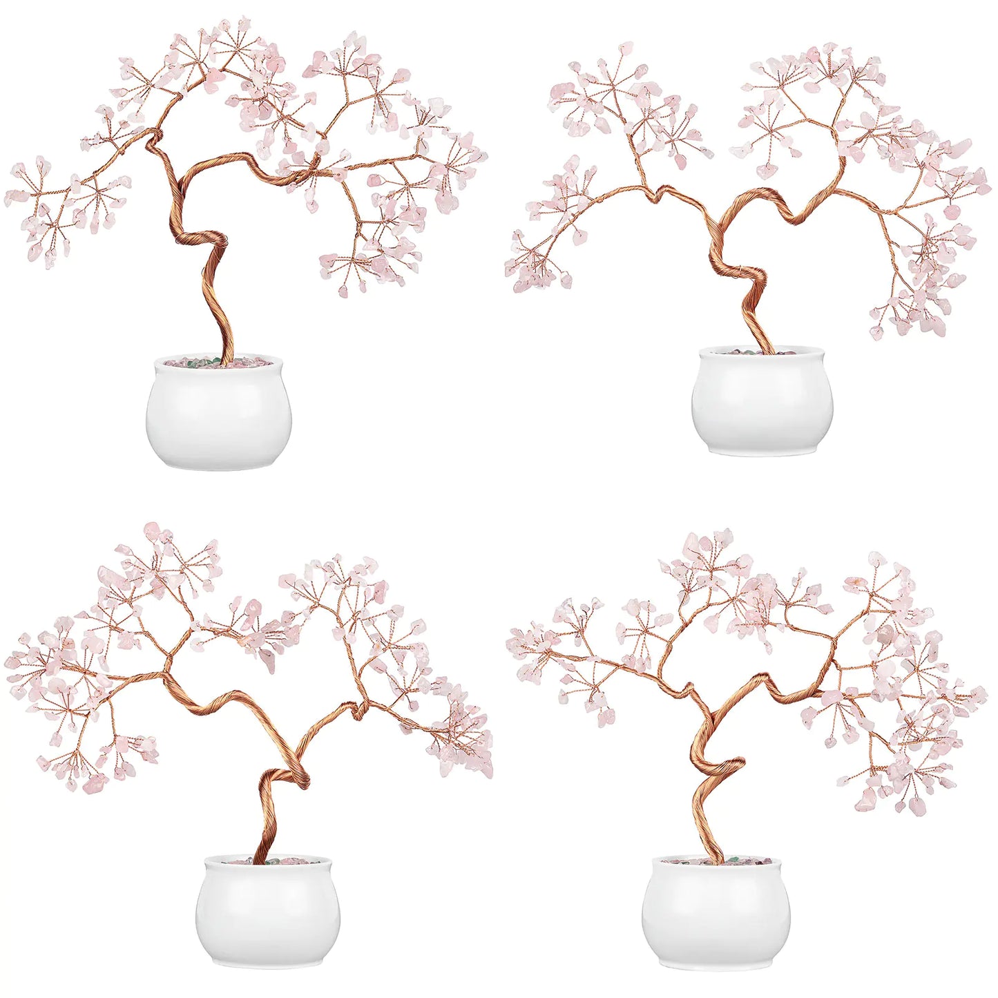 Creative Natural Crystal Tree with Ceramic Pot Decor