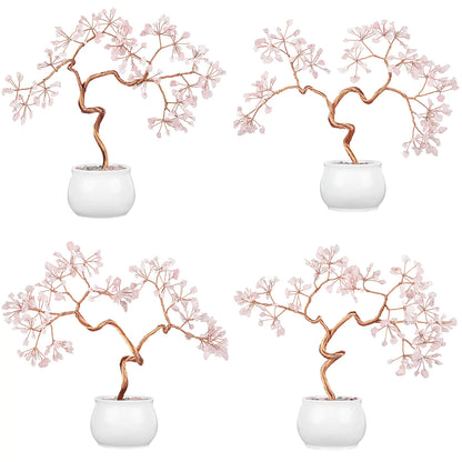 Creative Natural Crystal Tree with Ceramic Pot Decor