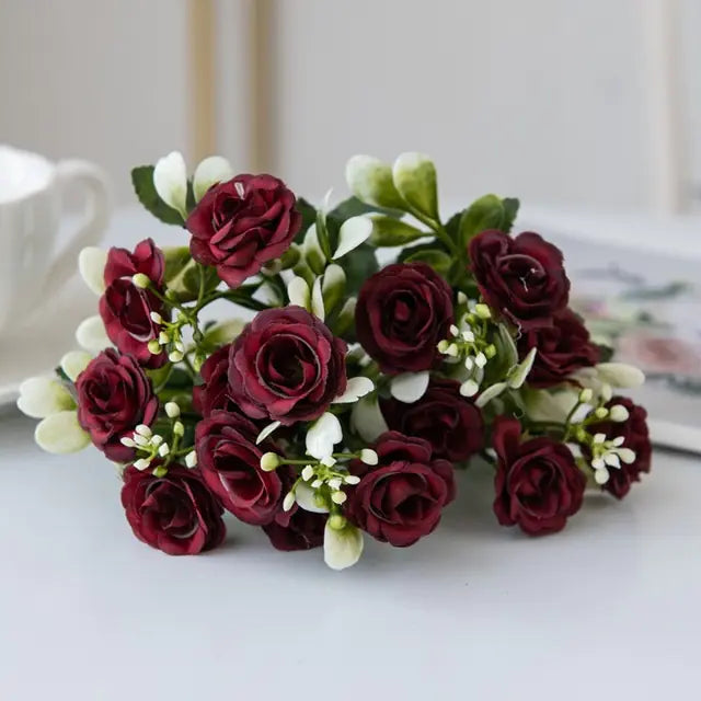 European 15-Piece Rose Bouquet for Home Decor