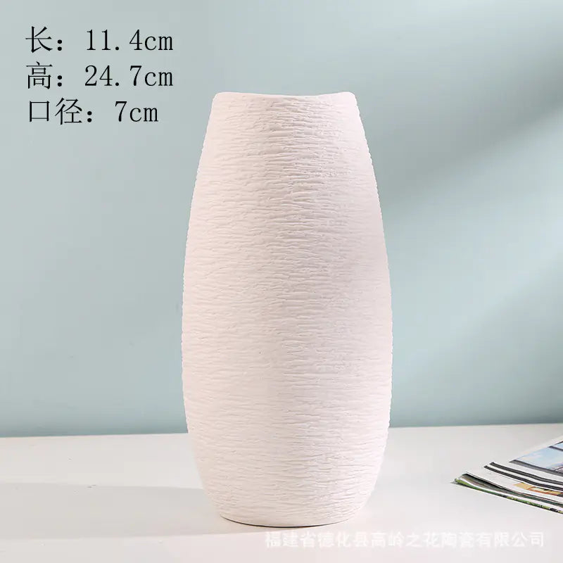 Creative White Ceramic Vase for Home Decor (Nordic Style)