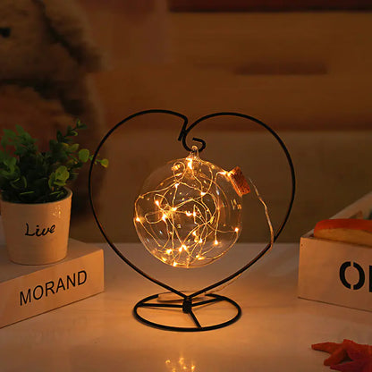 LED Wish Bottle with Glass Cork and Star Decor