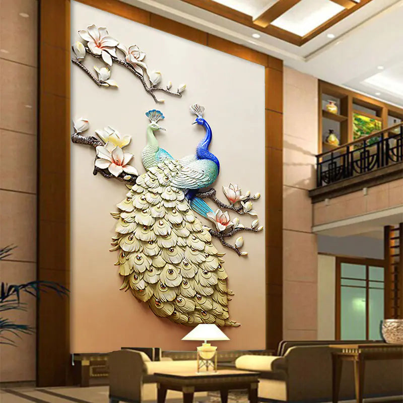 5D Diamond Painting of Peacock for Living Room Decor