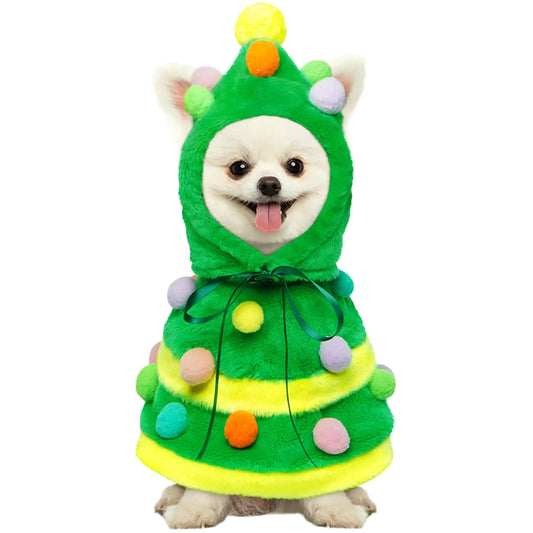 Dog Christmas Outfit Christmas Tree Dog Costume Christmas Dog Clothes for Small Medium Dogs Perfect for Xmas Tree-Themed Costume Parties