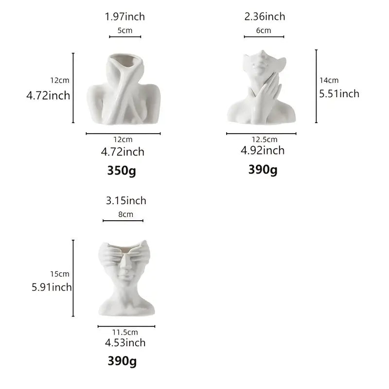 Character Art Ceramic Vase for Flower Arrangement Decor