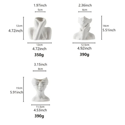 Character Art Ceramic Vase for Flower Arrangement Decor