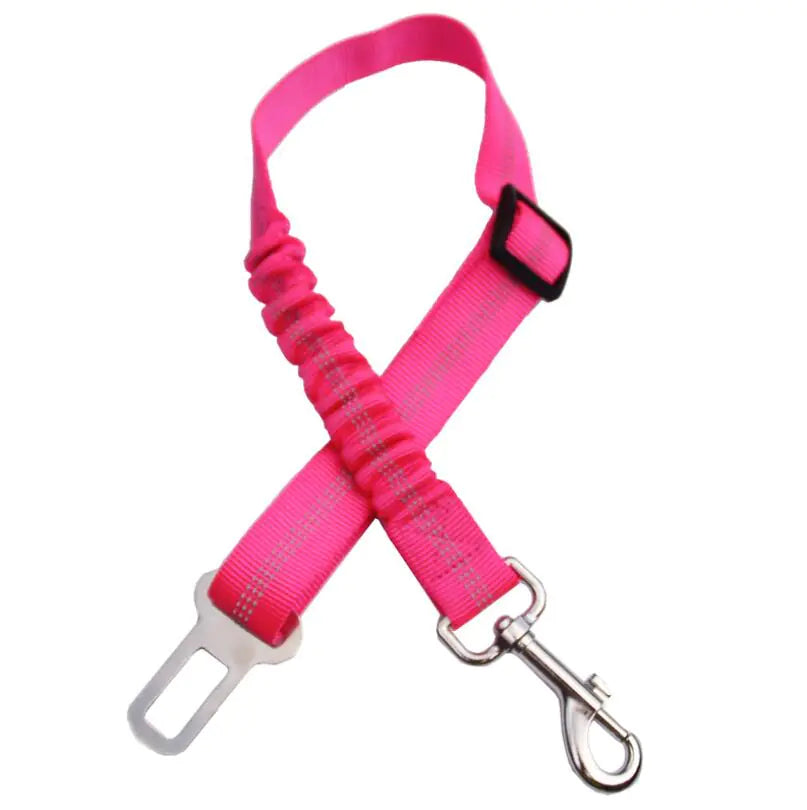Pet Car Safety Belt with Reflective Elastic Leash
