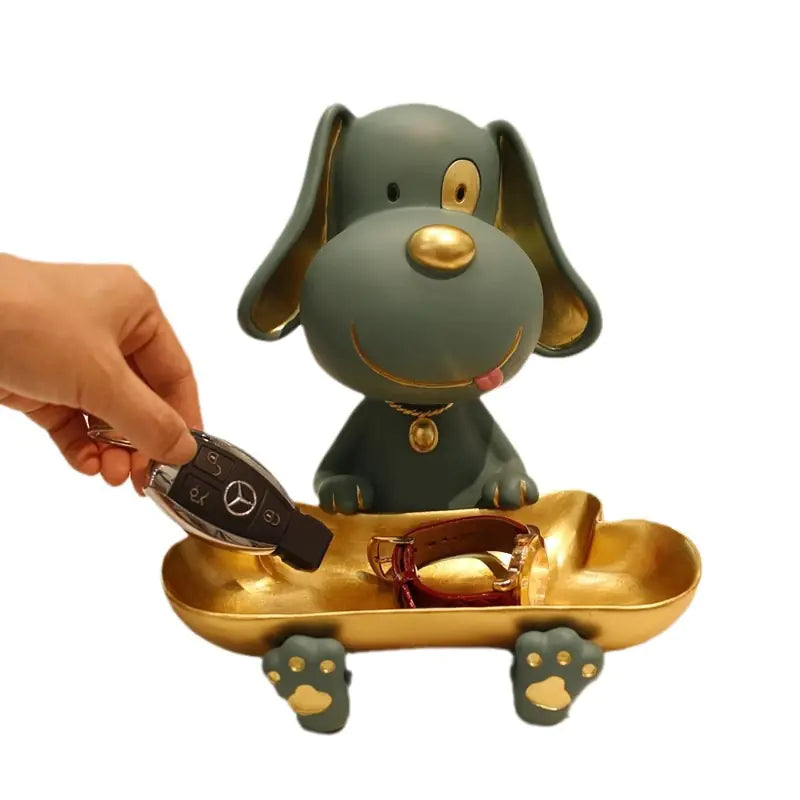Creative Dog-Themed Entryway Storage Key Box Decor