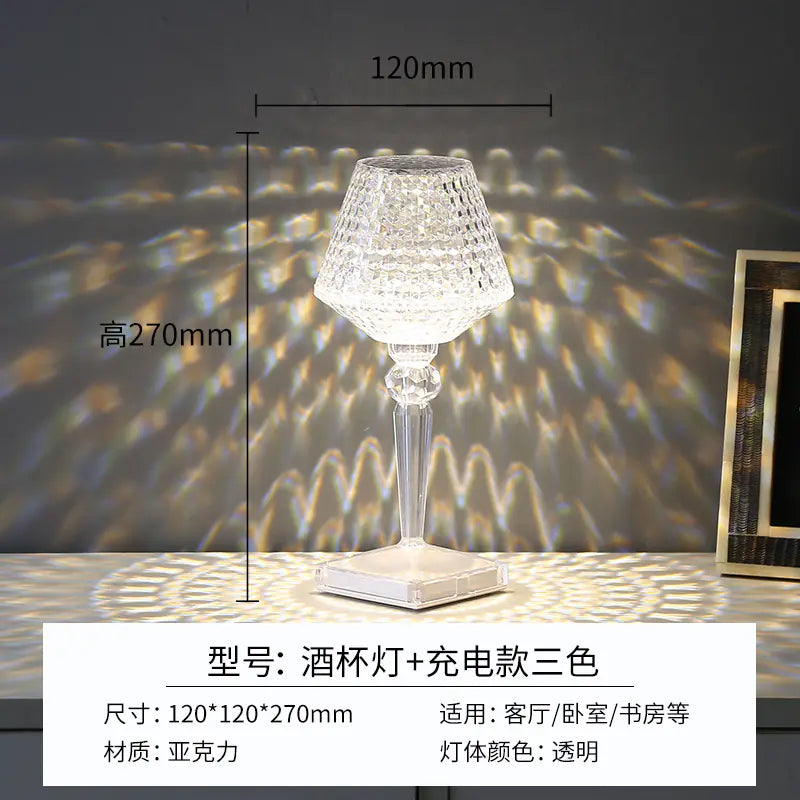 Crystal Table Lamp for Bedroom Decor with Romantic Ambiance