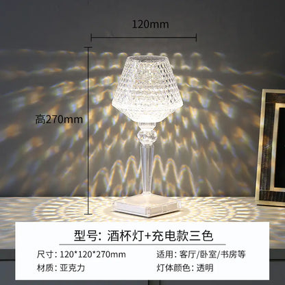 Crystal Table Lamp for Bedroom Decor with Romantic Ambiance