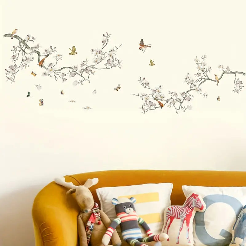 Colorful Removable Wall Stickers - Birds & Flowers Decor