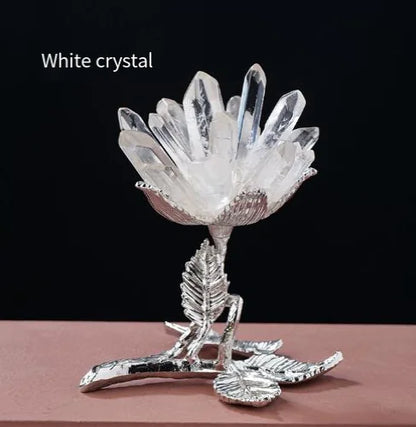 Natural White Crystal Cluster Flower Home Decor Piece