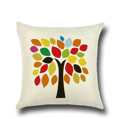 Stylish Cartoon Floral Tree Pillowcase for Home Decor