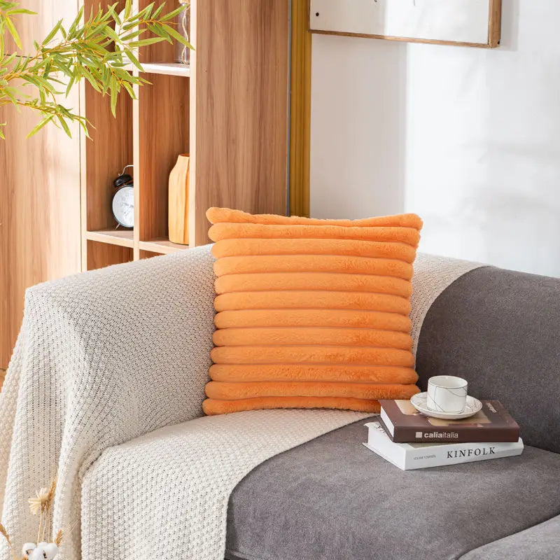 Rabbit Fur Synthetic Pillowcase for Home Decor