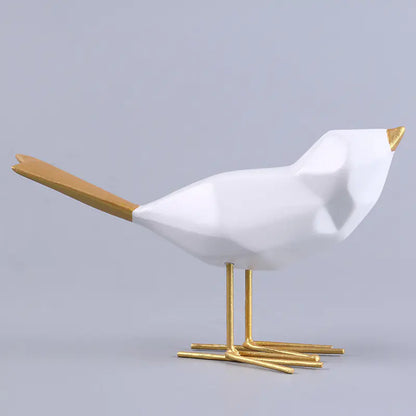 Nordic Gold and Silver Bird Craft Decor for Home