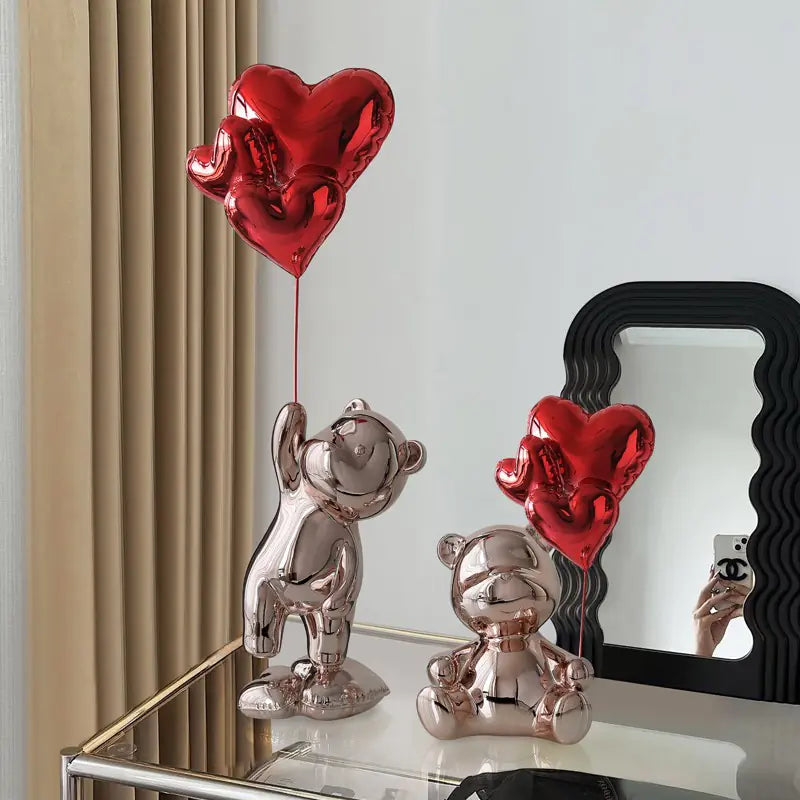 Luxury Electroplated Balloon Bear Decor for Home