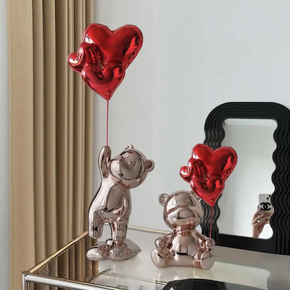 Luxury Electroplated Balloon Bear Decor for Home