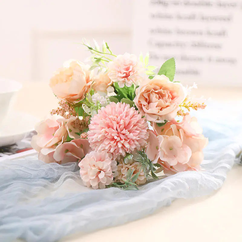 Custom Faux Peony Flower Bouquet for Home Decor