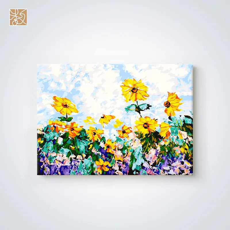 DIY Digital Floral Painting with Frame for Home Decor