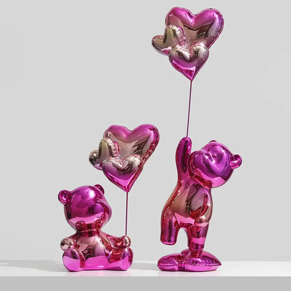 Luxury Electroplated Balloon Bear Decor for Home
