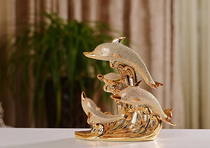 Modern Ceramic Dolphin Bay Love Decor for Home