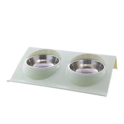 Stainless Steel Double Bowl for Dogs and Cats