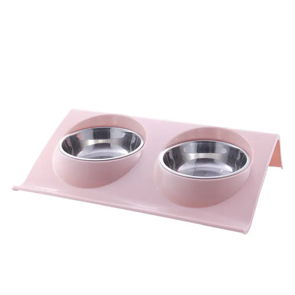 Stainless Steel Double Bowl for Dogs and Cats