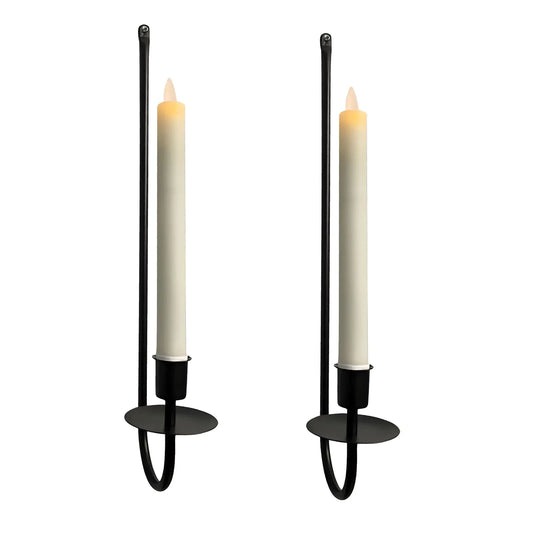 Metal Wall Candle Sconces Holder - Modern Candle Sconces Wall Decor Set of 2 Hanging Wall Candle Holder for Fireplace Hallway Living Room Farmhouse Stairway Wall Decor Black