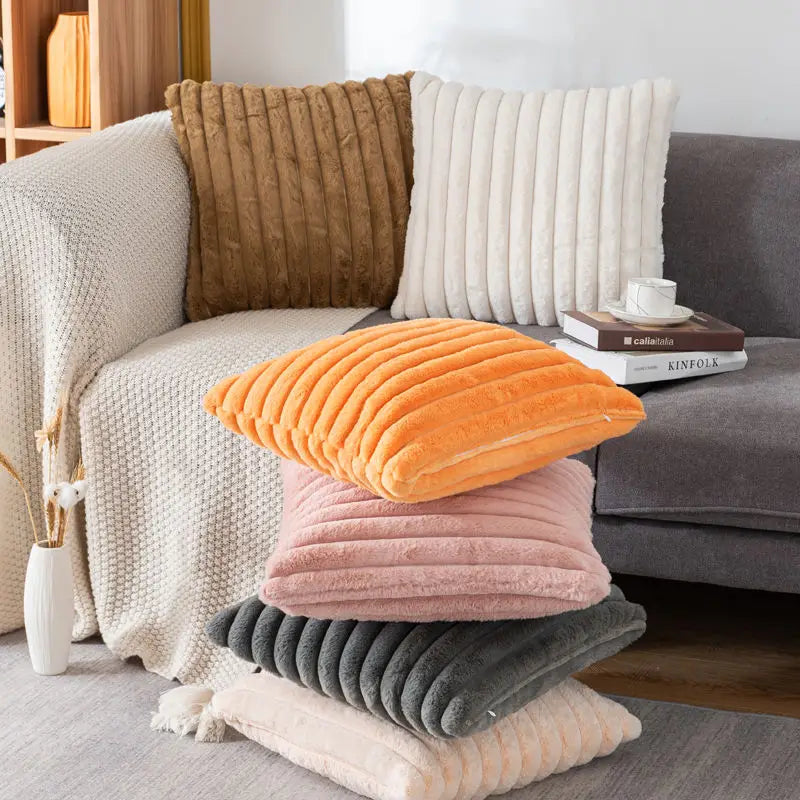 Rabbit Fur Synthetic Pillowcase for Home Decor