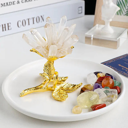 Natural White Crystal Cluster Flower Home Decor Piece