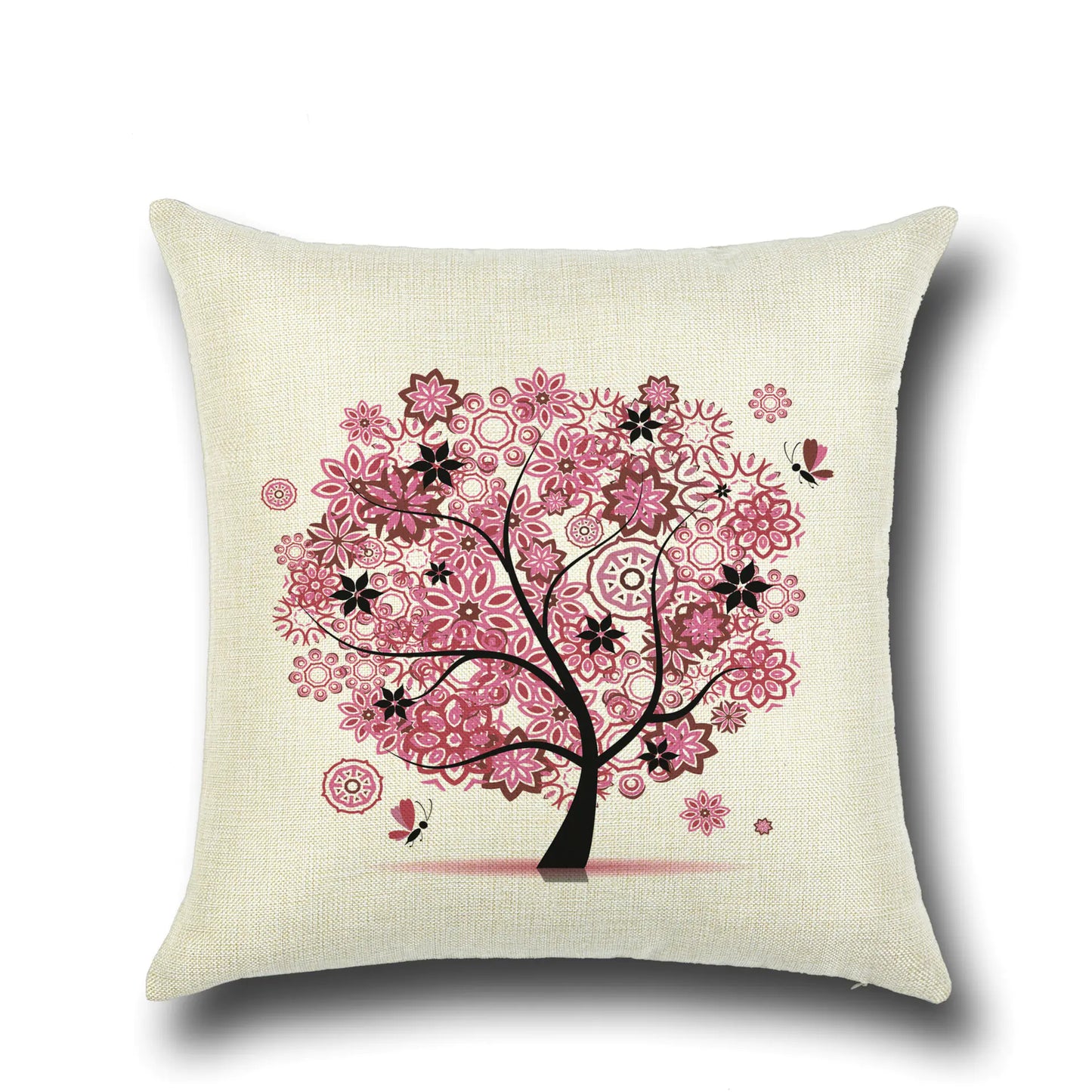 Stylish Cartoon Floral Tree Pillowcase for Home Decor