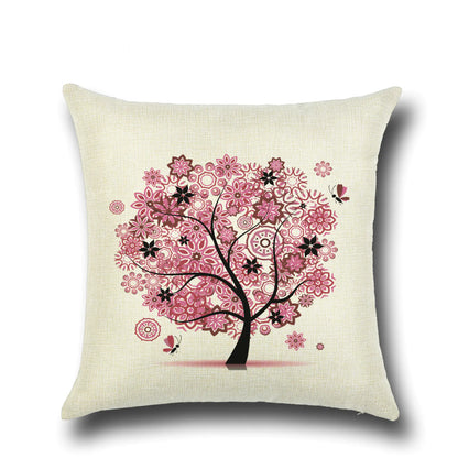 Stylish Cartoon Floral Tree Pillowcase for Home Decor