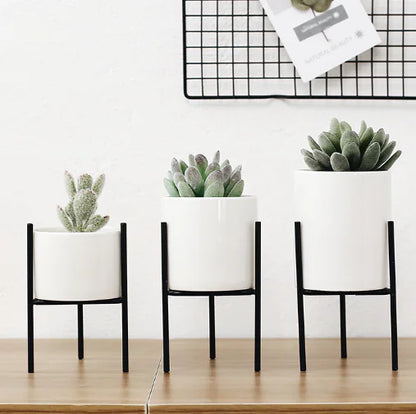 Nordic Style Ceramic and Iron Succulent Planter