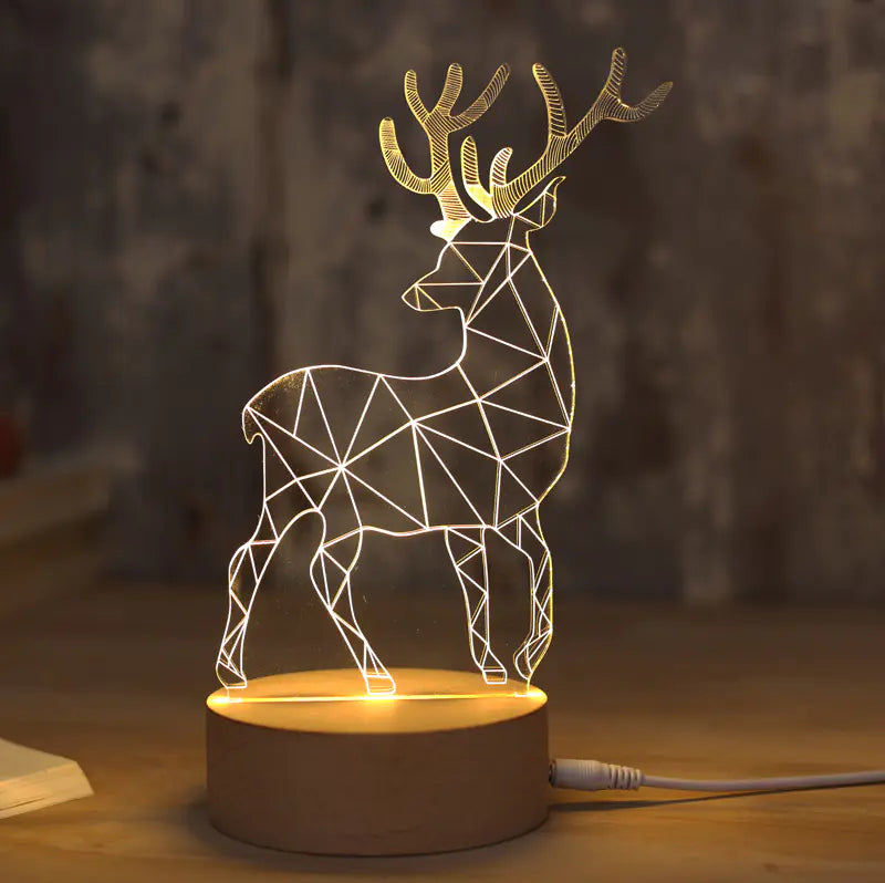 3D LED Moose Night Light for Bedroom Decor