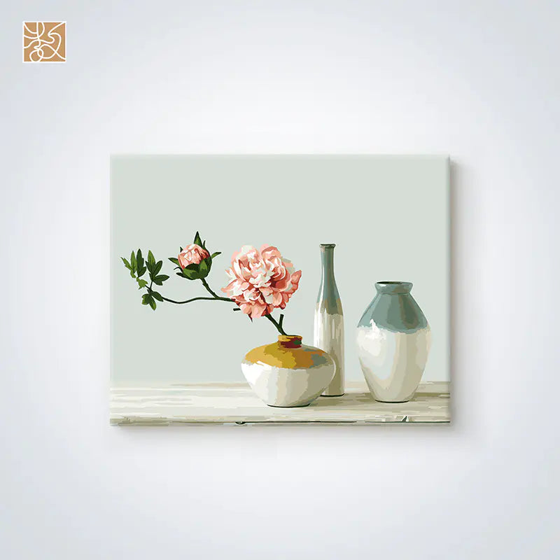 DIY Digital Floral Painting with Frame for Home Decor