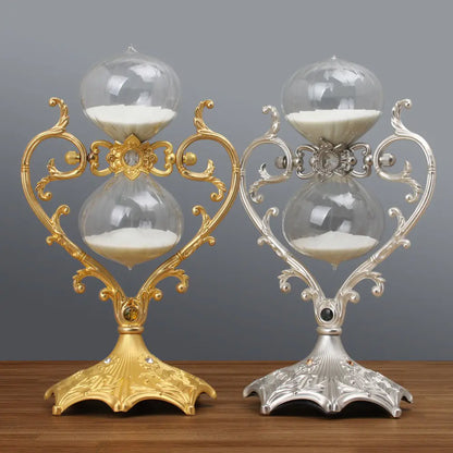 Metal Hourglass Timer - Creative Heart-Shaped Decor
