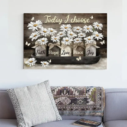 Canvas Flower Butterfly Art Print with Motivational Quote