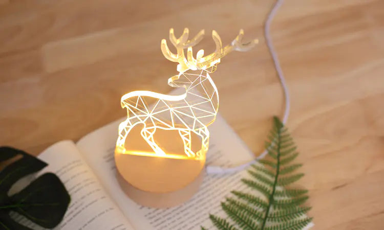 3D LED Moose Night Light for Bedroom Decor