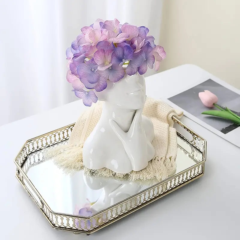 Character Art Ceramic Vase for Flower Arrangement Decor